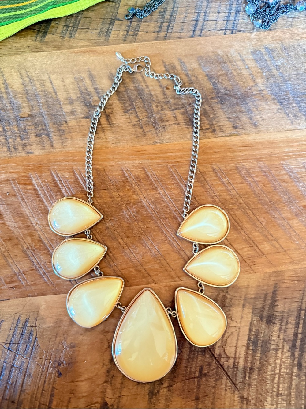 Yellow Teardrop Statement Necklace - Women Jewelry